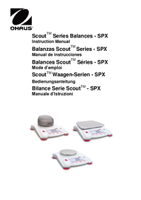 Thumbnail of document Manual - Scout Series, Ohaus Toploader Balance
